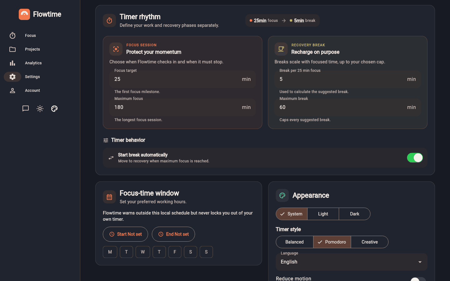 Flutter timer settings on desktop