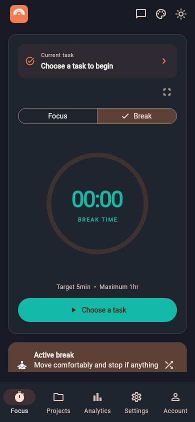 Flutter break timer on mobile